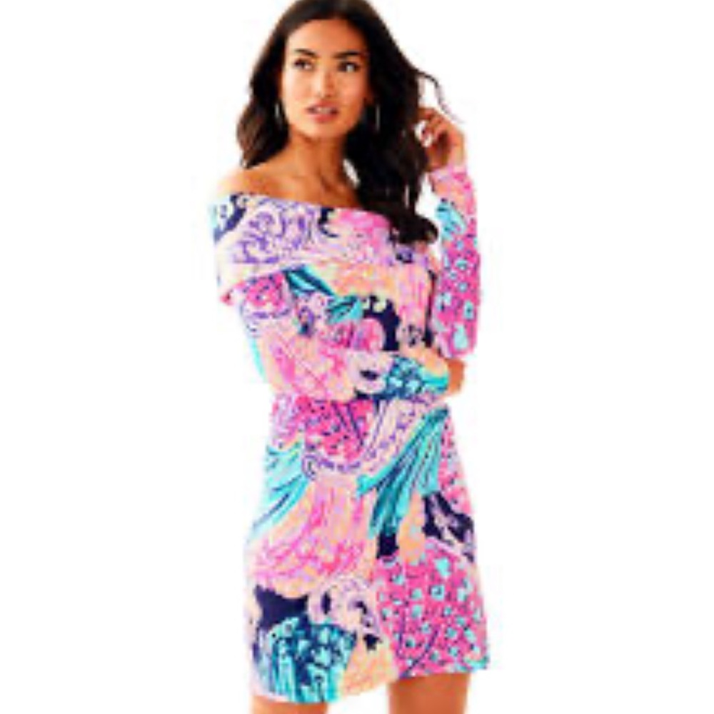 Lilly Pulitzer strapless dress with sleeves size medium